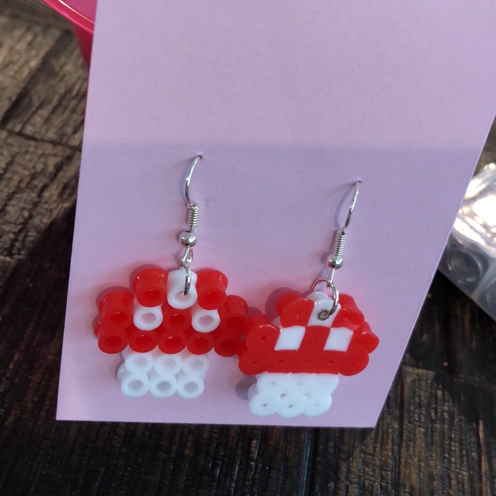 Mushroom pixel earings